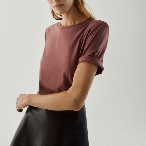 tee shirt vieux rose femme basique chic