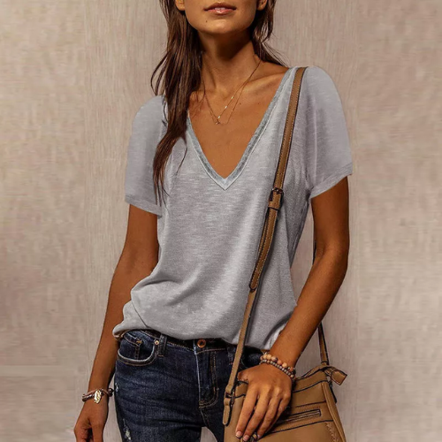 t-shirt gris femme tendance