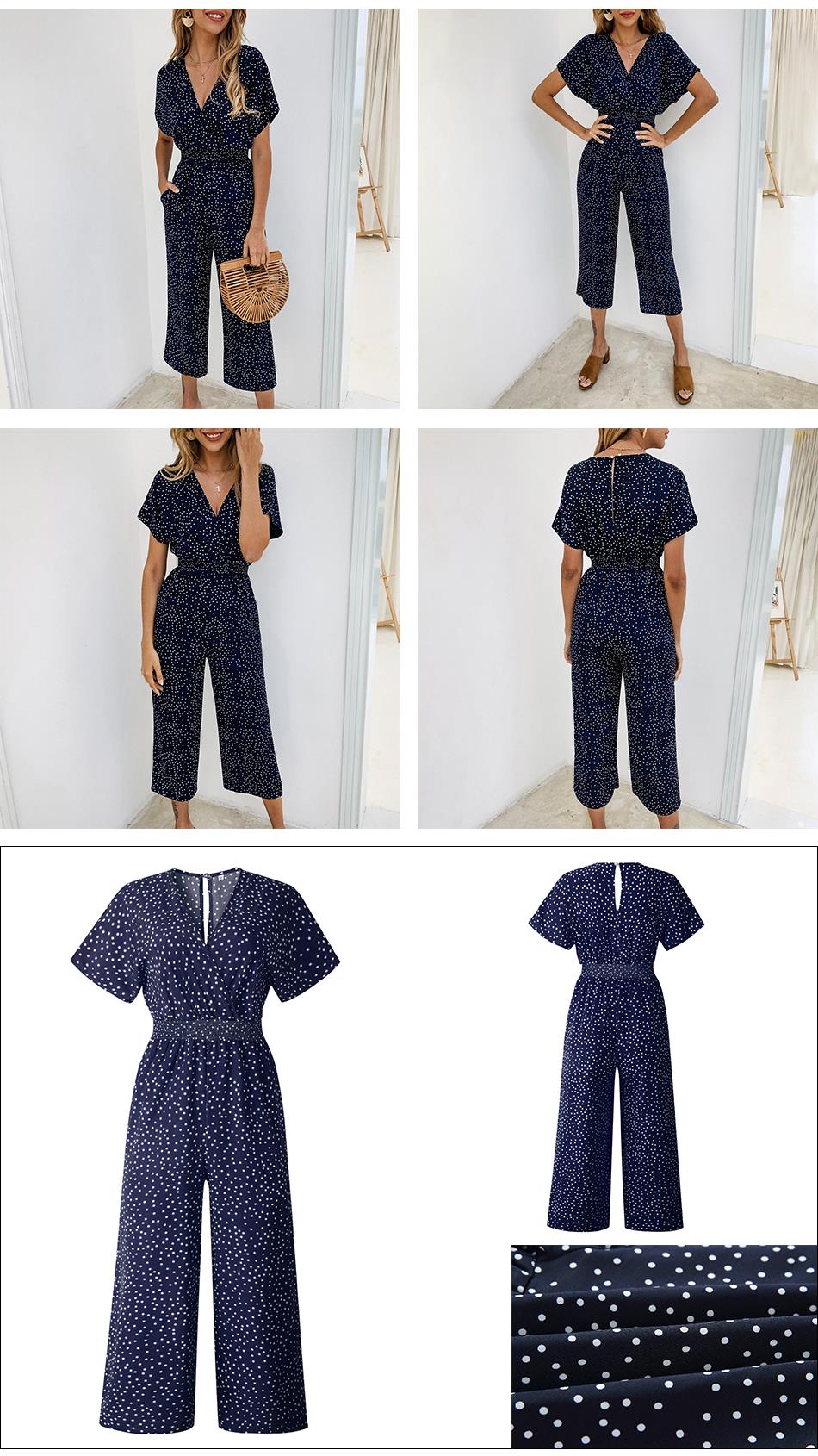 Combinaison à pois deauville bleu femme