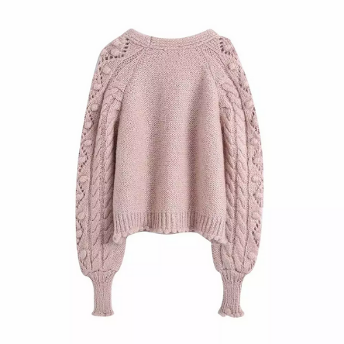 gilet pull cardigan rose clair femme tendance automne hiver