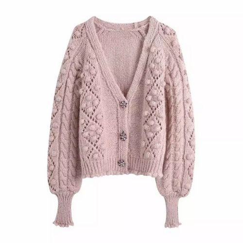 cardigan rose pâle femme automne hiver 2021