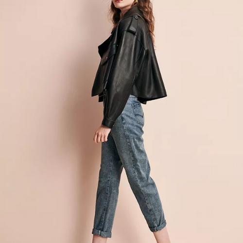 blouson noir cuir pu femme perfecto en ligne