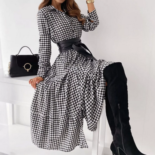Robe longue carreaux hotsell