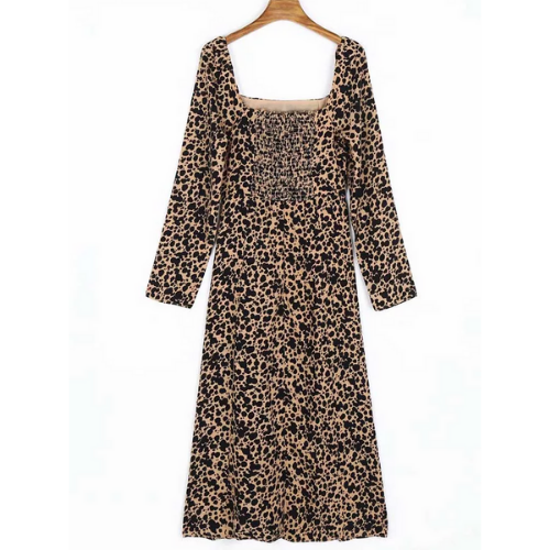 robe midi imprimée léopard femme chic pas chère