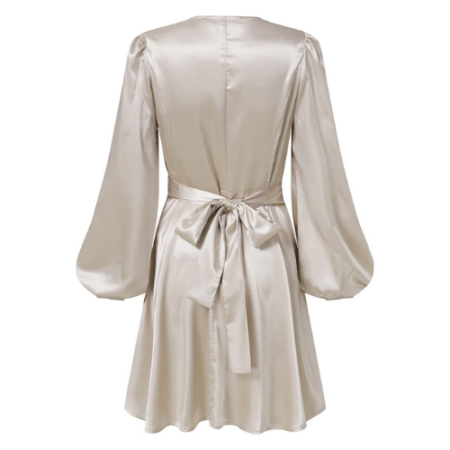 robe satin blanc écru courte chic femme pas chère en ligne