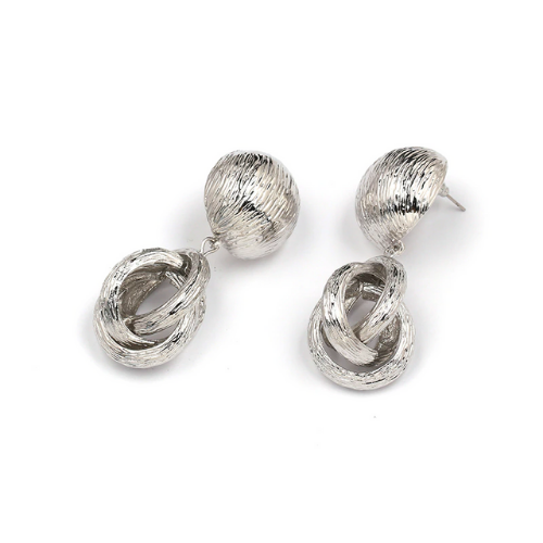 boucles doreilles argentées pendantes boules fantaisie cadeau femme pas cher
