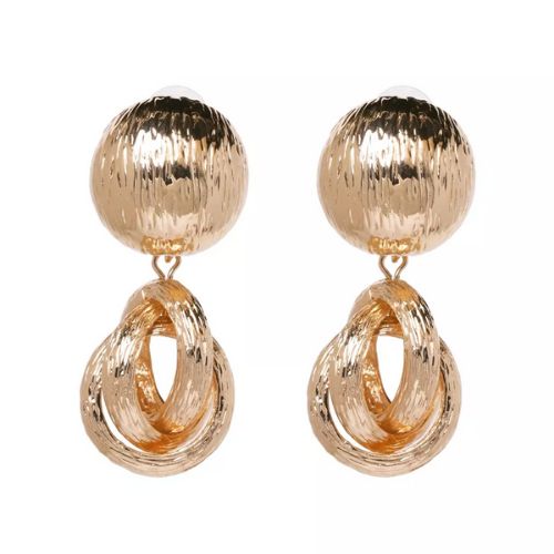 boucles doreilles dorées pendantes boules fantaisie femme