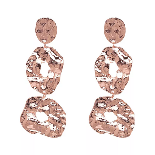boucles doreilles pendantes rose gold or rose géométriques fantaisie