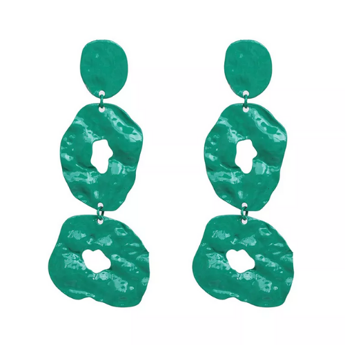 boucles doreilles pendantes vertes originales géométriques fantaisie