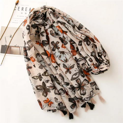foulard chic imprimé papillon femme