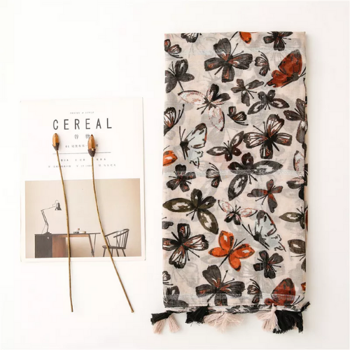 foulard tendance imprimé papillon