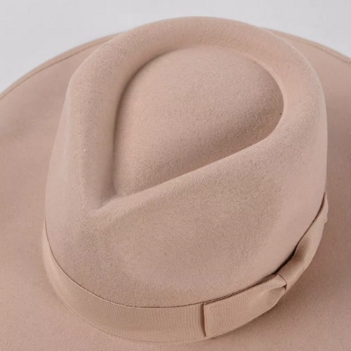 chapeau feutré beige femme pas cher