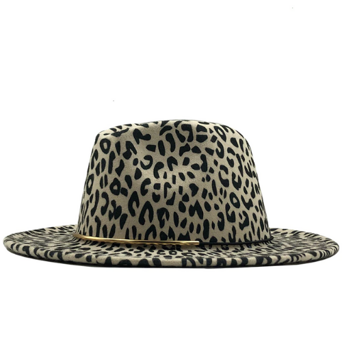 chapeau feutré léopard feutrine