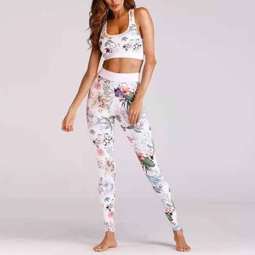 ensemble de yoga brassière pantalon imprimé