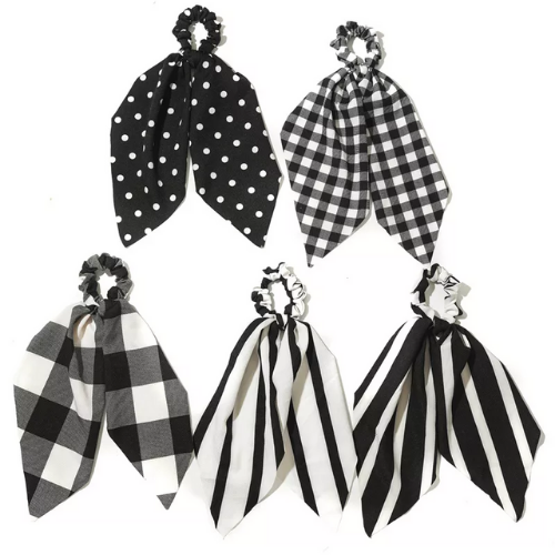 chouchou foulard noir et blanc accessoire cheveux tendance pas cher en ligne