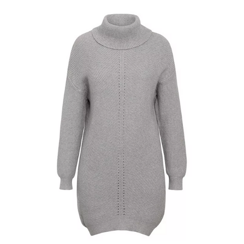 robe pull grise à col roulé mode femme