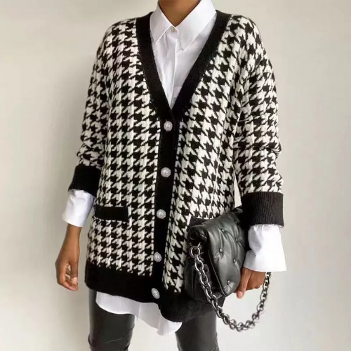 gilet noir et blanc carreaux vichy