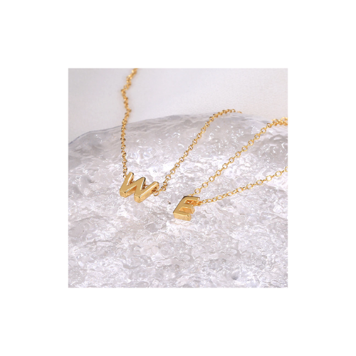 collier pendentif lettre or rose
