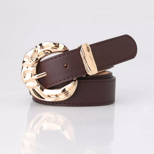 ceinture femme cuir pu gris noir charbon boucle dorée