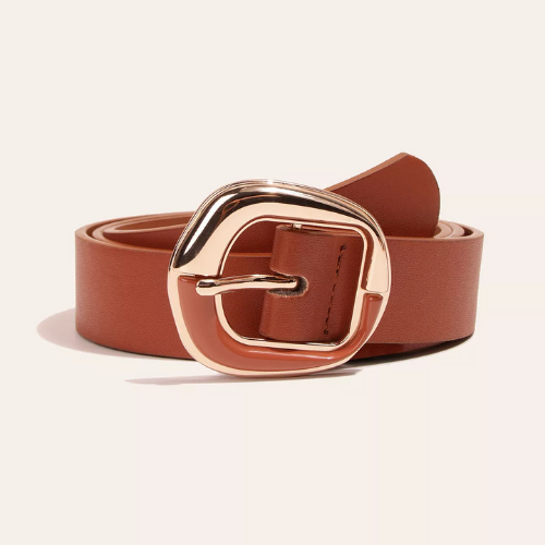 ceinture camel boucle ronde dorée torsadée tendance femme pas chère