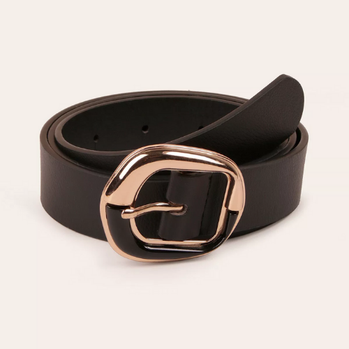 ceinture noire boucle ronde dorée torsadée tendance femme idée cadeau en ligne