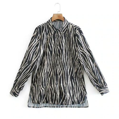 chemisier imprimé zébré noir et blanc chic femme