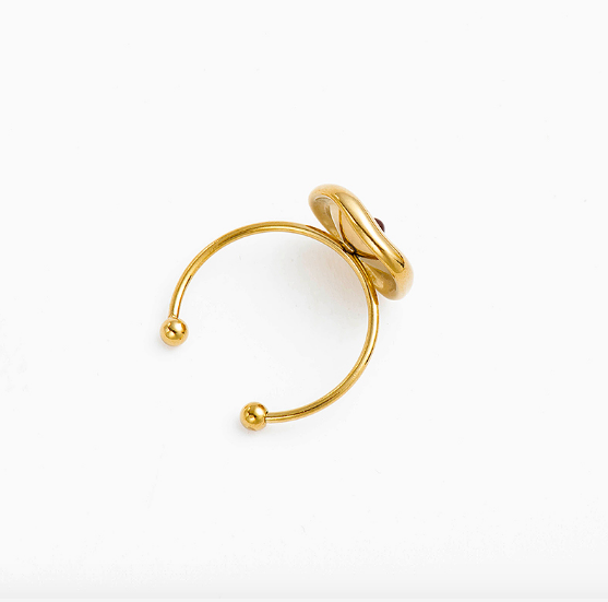Bague ajustable dorée vintage