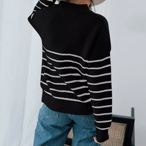 pull marinière zip femme noir tendance chic la selection parisienne