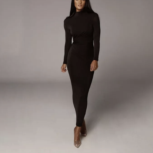 robe noire moulante longue femme