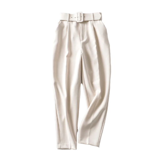 haute avec ceinture femme écru