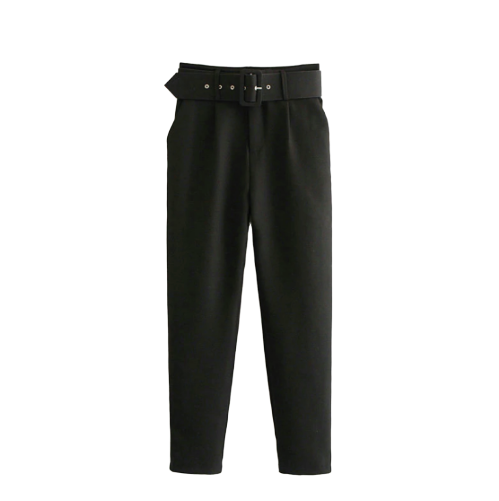 haute avec ceinture femme noir