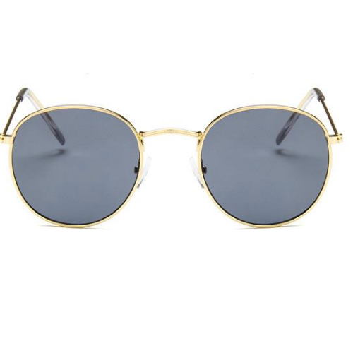 Lunettes de soleil femme rondes gold gray métal
