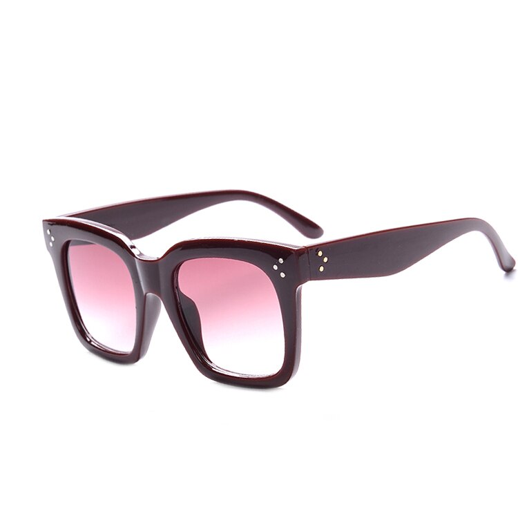 Lunettes de soleil femme carrées rouge foncé