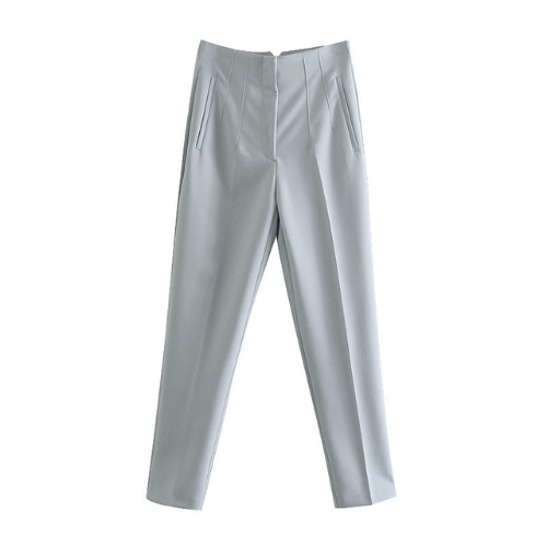 pantalon de tailleur gris clair chic femme