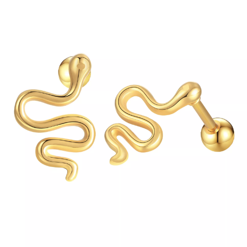 boucles doreilles serpent dorées chic