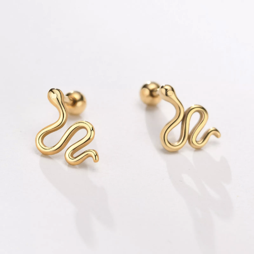 boucles doreilles serpent dorées la selection parisienne