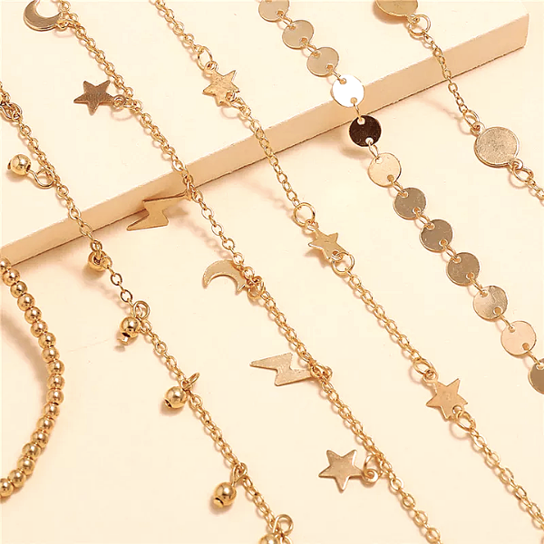 set bracelets de cheville dorés tendance plage 2022
