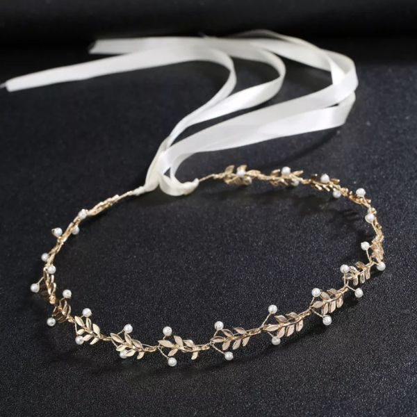 headband feuilles dorées accessoire cheveux mariage mariée