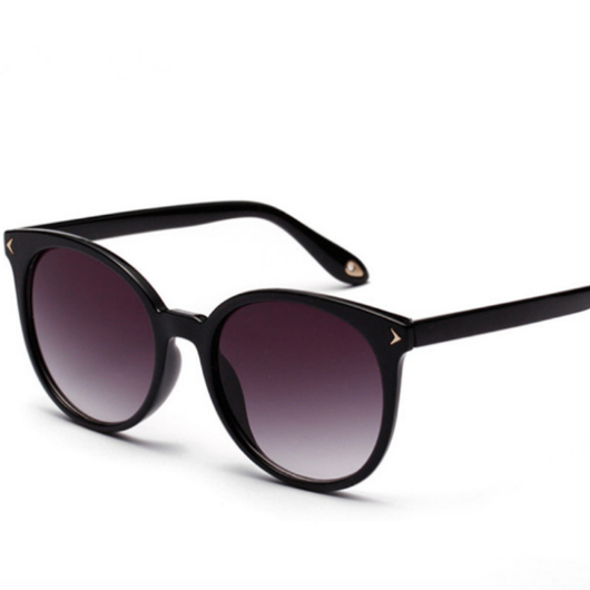 Lunettes de soleil oversize plastique monture noire verre dégradé transparent femme noir