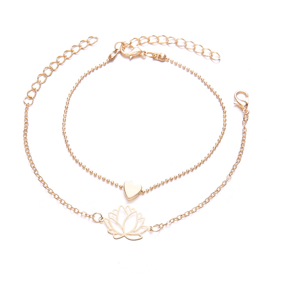 Bracelet doré lotus duo