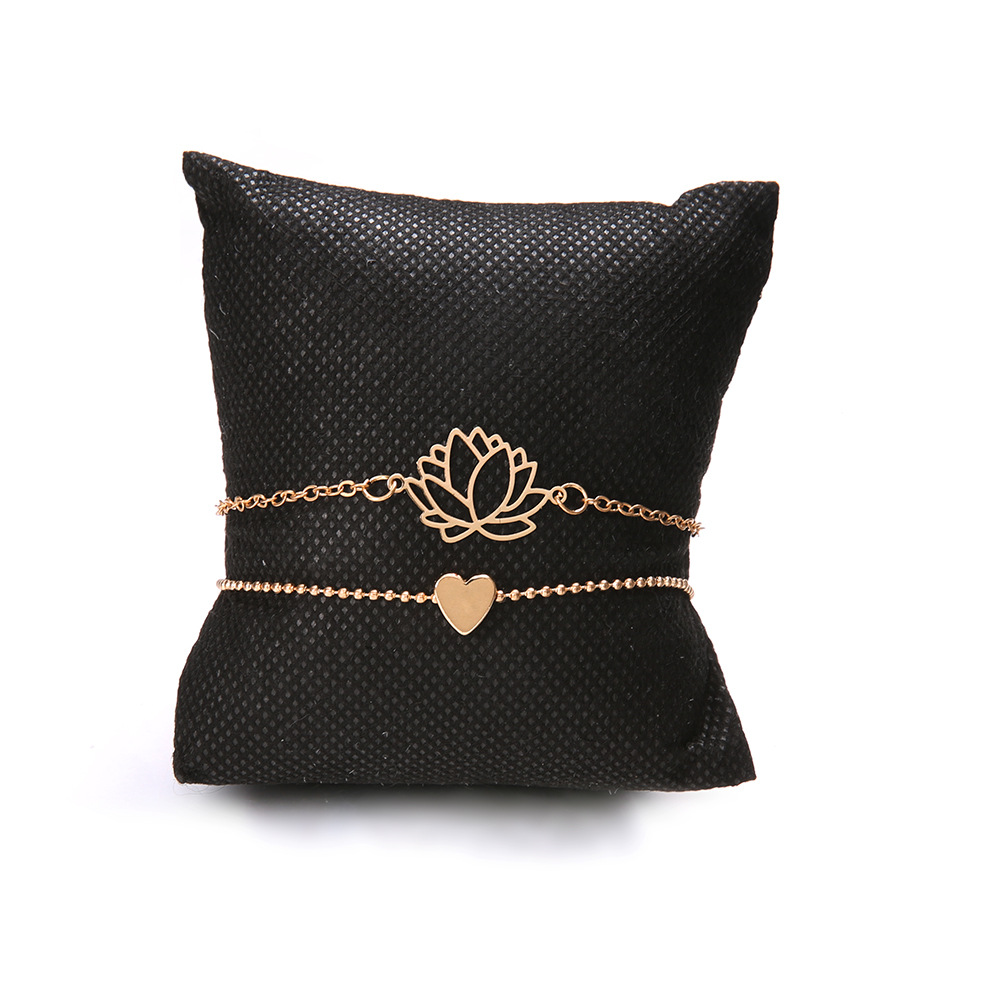 Bracelet doré lotus duo