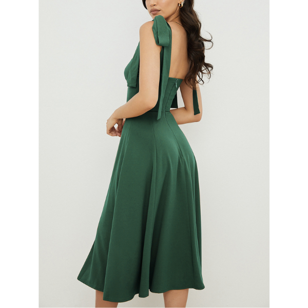 robe longue chic verte femme la selection parisienne eshop