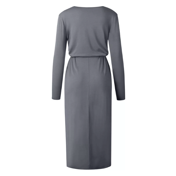 robe longue casual bleu gris femme pas chère