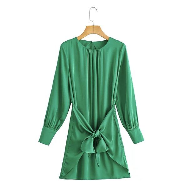 robe courte verte satin chic femme soirée pas chère en ligne