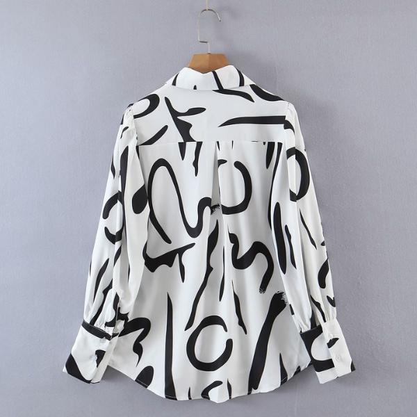 chemisier imprimé noir et blanc femme boutique en ligne petit prix