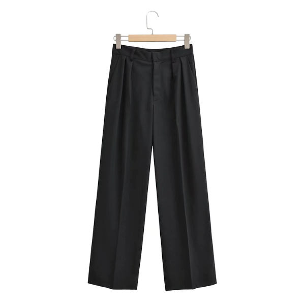 pantalon noir taille haute femme