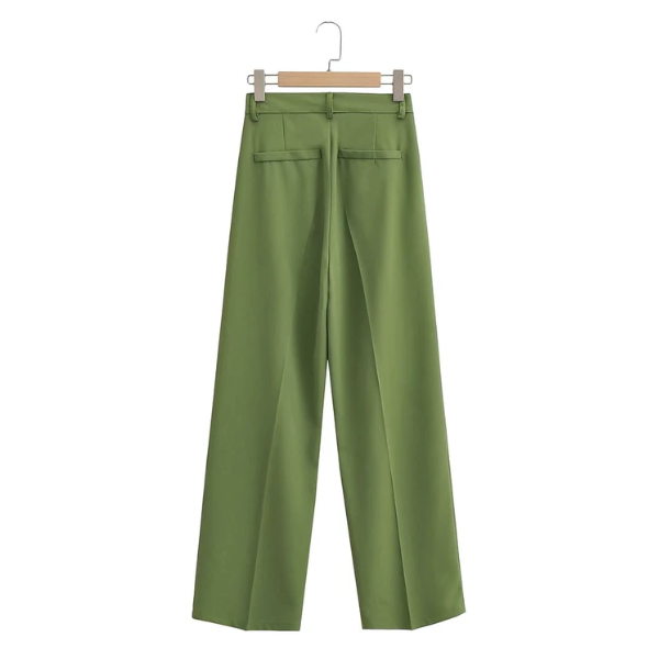 pantalon vert taille haute femme mode automne 2022