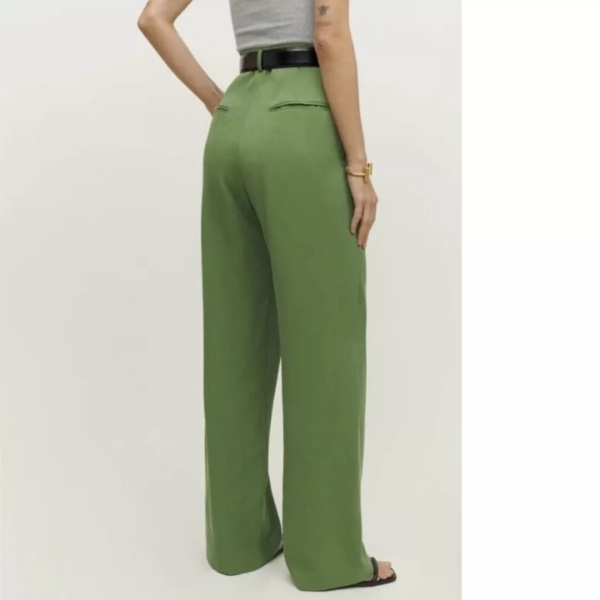 pantalon vert taille haute femme tendance chic pas cher