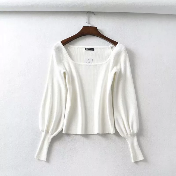 pull blanc tendance femme col carré