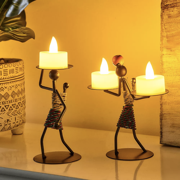 bougeoir style africain pour bougie chauffe plat